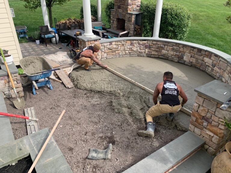 working on patio